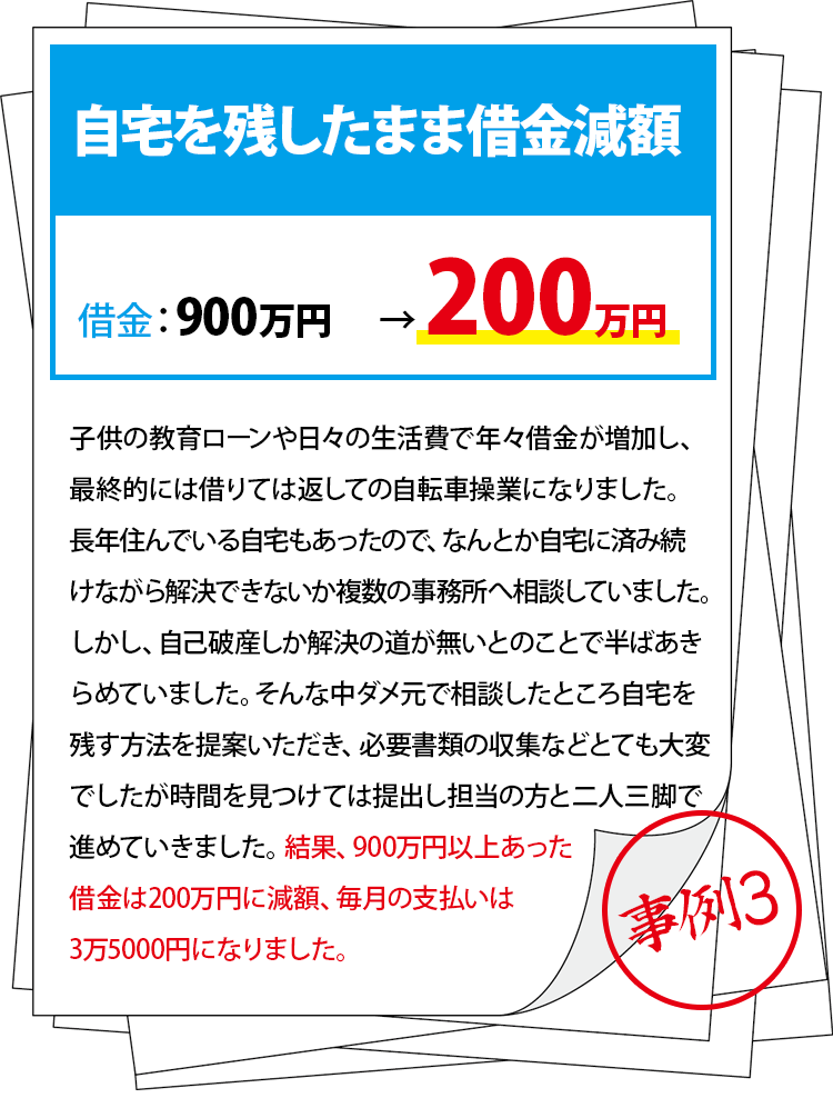 自宅を残したまま借金減額